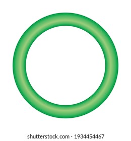 green torus basic simple 3d shape isolated on white background