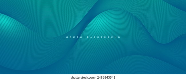 Green tosca abstract background wavy lines texture design vector