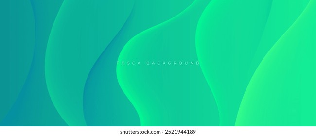 Green tosca abstract background wavy texture design vector