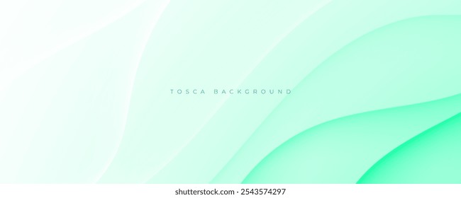 Green tosca abstract background wavy texture design vector