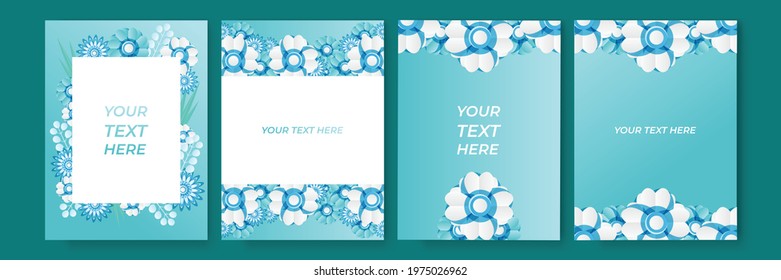 Green tosca floral template for summer sale banner, social media post or story design. Modern design for banner, flyer, invitation, poster, web site or greeting card. Paper cut style