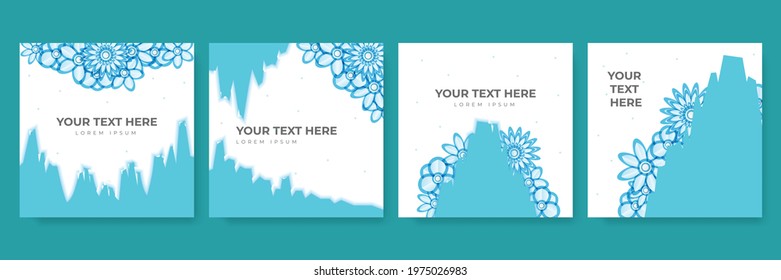 Green tosca floral template for summer sale banner, social media post or story design. Modern design for banner, flyer, invitation, poster, web site or greeting card. Paper cut style
