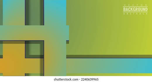 tosca verde y fondo abstracto amarillo decorado con líneas de lujo ilustración vectorial