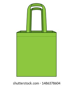 Green Tote Bag Vector for Template
: Front and Back View