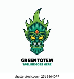 Green Totem Simple Mascot Logo