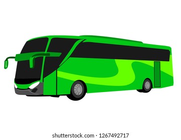 Green tour bus