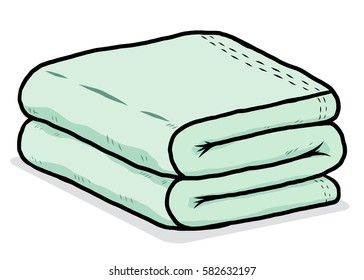 Green Towel Cartoon Vector Illustration Hand: vector de stock (libre de