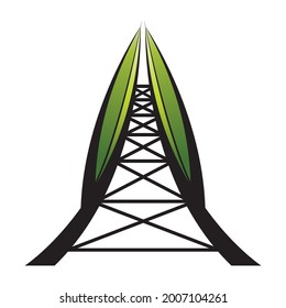 grüner Turm einzeln auf Weiß