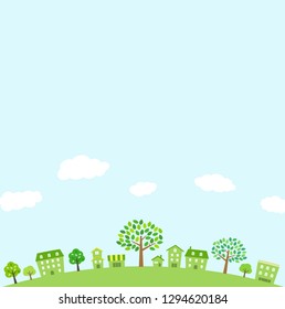 Green townscape Background material