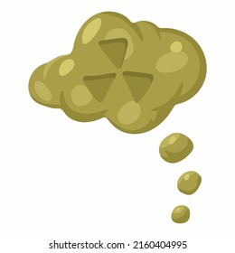 Ilustración del vector de nube tóxica verde aislada en un fondo blanco.