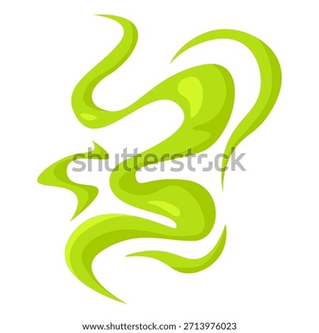Green toxic gas cloud as bad smell icon. Bad odor fume and stink bubble in flat vector style for comic illustrations and designs isolated on a white background.