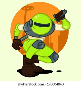 Green Toxic Robot