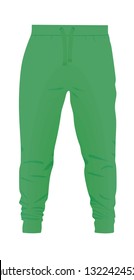 Green tracksuit bottom. vector illustration