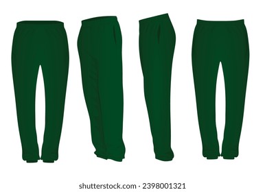 Green  tracksuit bottoms vector illustration