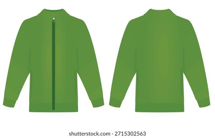 Green tracksuit top. vector illustration