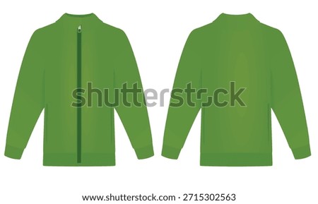 Green tracksuit top. vector illustration