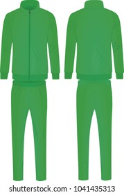 Green tracksuit. vector illustration