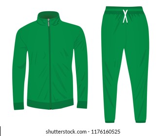 Green tracksuit. vector illustration