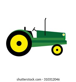 green tractor isolated