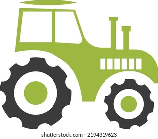 green tractor plowing cereal field with sky with clouds