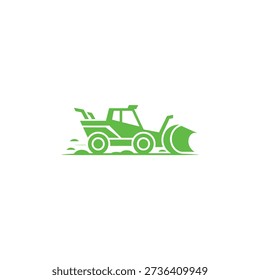 Green tractor with snow blower attachment vehicle machine