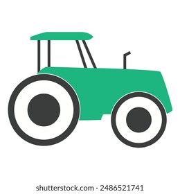 green tractor vector illustration on white background