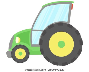 grüner Schlepper mit gelben Rädern