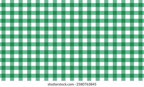 Green traditional gingham background. Gingham Cloth Fabric Pattern. Tablecloth seamless pattern