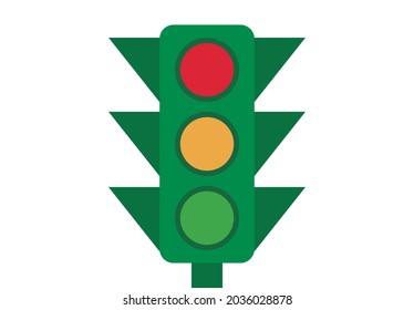 Icono de semáforo verde sobre fondo blanco.