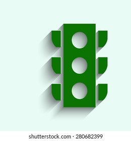 green Traffic light signal - Vector icon isolated 
