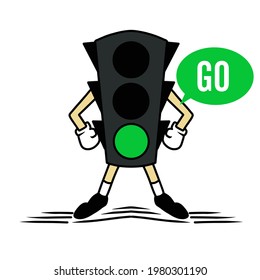 Green Traffic Light Vector eps10