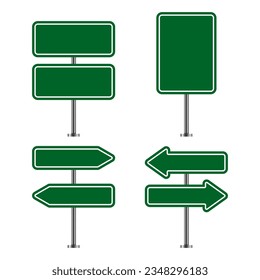green traffic road sign, vector illustration