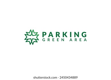 green traffic sign logo vector design template for parking green area. modern eco green parking area iconic logo design vector illustration for business, branding and company