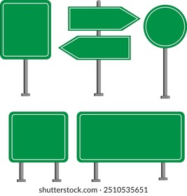 grüner Verkehrszeichensatz, Vektorsatz