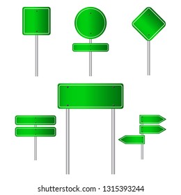 Green Traffic Signs Road Board Text Stock Vector (Royalty Free ...