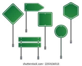 Señales de tráfico verdes Vector en segundo plano