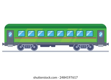 green train carriage for transporting passengers