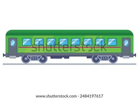 green train carriage for transporting passengers