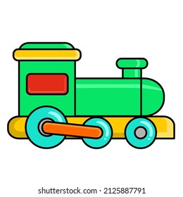 Vector de juguetes de transporte de trenes verdes
