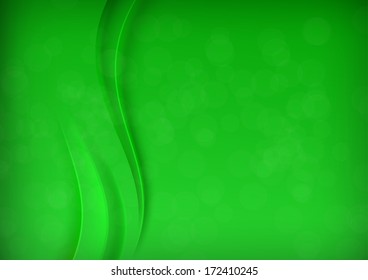 Green transparent banner with smooth wave. Vector illustration