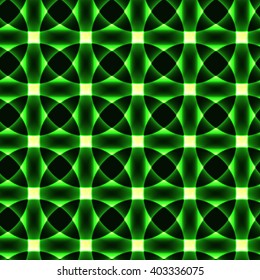 Green transparent circles in regular order - flower pattern - semaless background