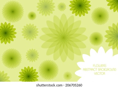 green transparent flowers background with frame for your text