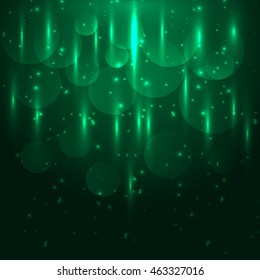Green transparent glass circle banner, stock vector
