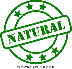 Green transparent sticker for natural food which has not been genetically modified. The image can be used in front of any background