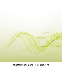 Green transparent wave. Abstract wave background
