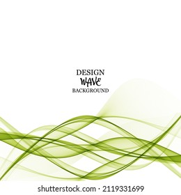 Green transparent wave abstract background design, beautiful element for brochure template, poster