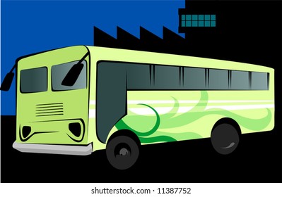 green transport bus