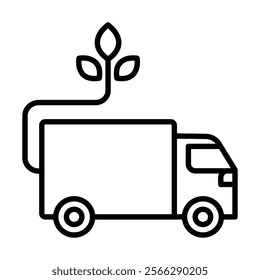 Green Transport icon line vector illustration