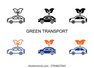 Ilustração de vetor de estilo múltiplo de ícone de transporte verde