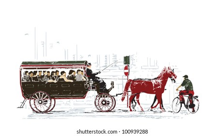 Green transport illustration